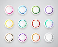 Circles round buttons set vector