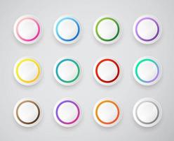 Circles round buttons set vector