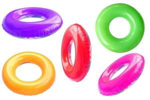 Colorful plastic swim rings photo