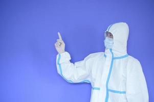 Asian man wearing ppe suit  photo