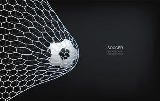 fútbol o fútbol volando en la red vector