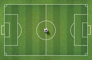 Top down view of soccer or football on field vector