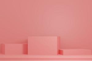 Pink pedestal on pink background photo