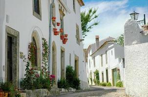 Street with white buildings photo