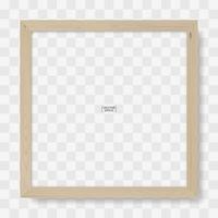 Wooden photo or picture frame on transparent style pattern vector