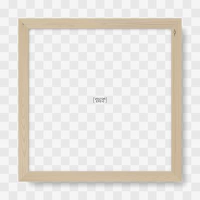 Wooden photo or picture frame on transparent style pattern