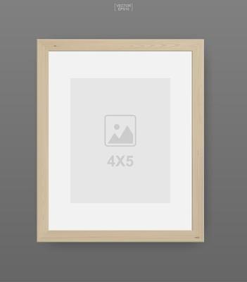 4x5 wooden photo frame or picture frame on gray