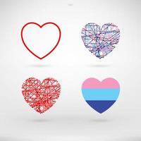 Heart signs and symbols set for Valentine's Day vector