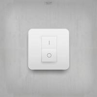 Light switch on concrete wall vector