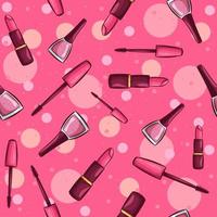 belleza de patrones sin fisuras con diferentes productos cosméticos vector