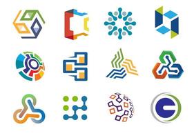 colección abstracta de logotipos de negocios y tecnología. vector