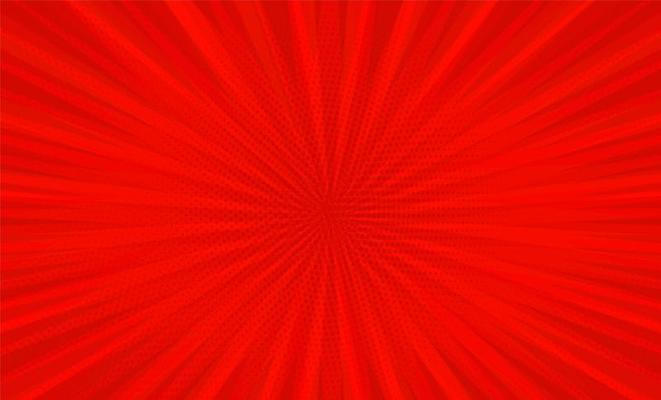 Comic book pop art strip red radial