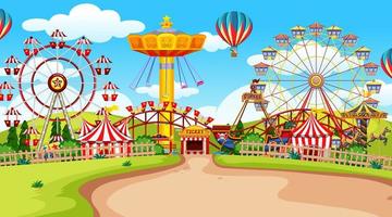 Empty fun fair amusement park  vector