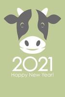 New year of the ox greeting card design vector