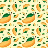 Seamless background design with mango vector