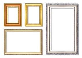 Gold picture frames. Isolated on white background photo