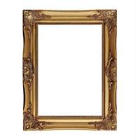 antique golden picture frame isolated on white