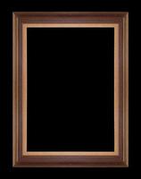 Wooden picture frames. Isolated on black background