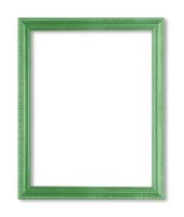 Green wooden picture frame. Isolated on white background photo