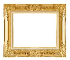 gold picture frame. Isolated over white background photo