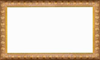gold picture frame Isolated on white background photo