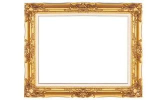 Golden Picture Frame isolated on the white background photo