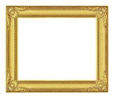 marco dorado antiguo sobre el fondo blanco foto