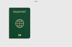 pasaporte verde sobre blanco con espacio para texto vector