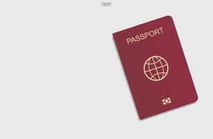 pasaporte rojo sobre blanco con espacio para texto vector