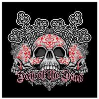Day of the dead skulls with crosses vector
