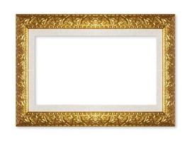 marcos de oro para cuadros. aislado sobre fondo blanco foto