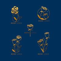 elegante logotipo de flor rosa vector