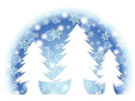 Semicircle Christmas trees winter design