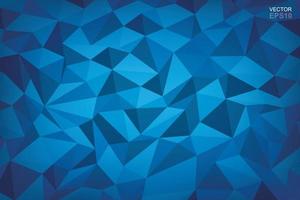 Blue Abstract Rumpled Triangular Surface for Background