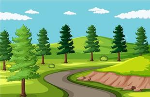 Empty background road in the park scenery vector