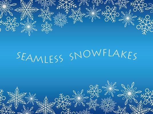 Horizontally continuous background with snowflakes