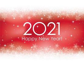 2021 New Year's card template with snowflakes background vector