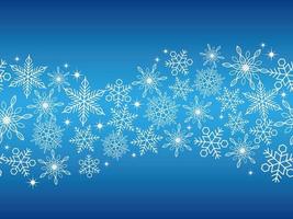 Horizontally continuous background with snowflakes vector