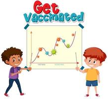 Get vaccinated with second wave graph illustration vector