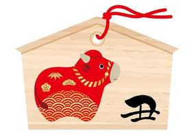 Japanese decoration for the new year of the ox vector