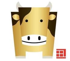 Geometric bull for the year of the ox vector