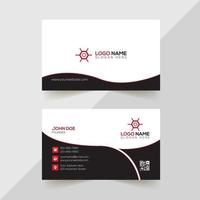 diseño de tarjeta de visita corporativa en blanco, negro y rojo