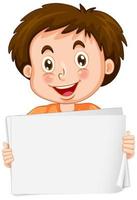 Blank papers with boy on white vector