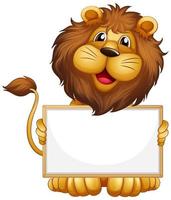 Blank sign template with lion on white vector