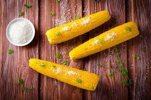 Fried corn cobs with sea salt and herbs