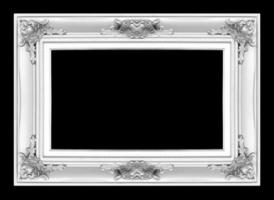 silver antique vintage  picture frames. Isolated on black backgr
