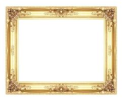 old antique gold picture frames. Isolated on white background photo