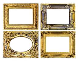 marco dorado antiguo sobre el fondo blanco foto