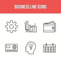 Business line icons vector