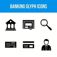 6 banking glyph icons vector